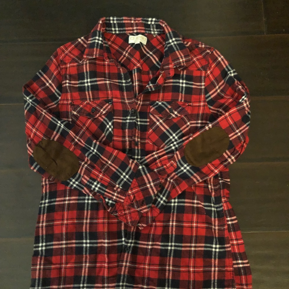 CI Sono red and navy blue flannel